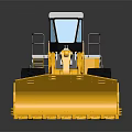 Yellow Heavy Duty Construction Loader With Large Black Tires Front Bucket And Operator Cab 3d model