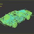 Rusty Modified Utility Vehicle With Spikes And Rear Tire For Off Road Use