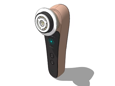 Handheld Medical Device With Circular Treatment Head Brown And Black Body Buttons And Indicator Light 3d model