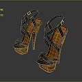 Stylish Fashion High Heels With Cross Straps Orange Soles And Tall Heels