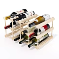 Wooden Multi Tier Wine Rack For Storing Various Wine Bottles With Simple Design