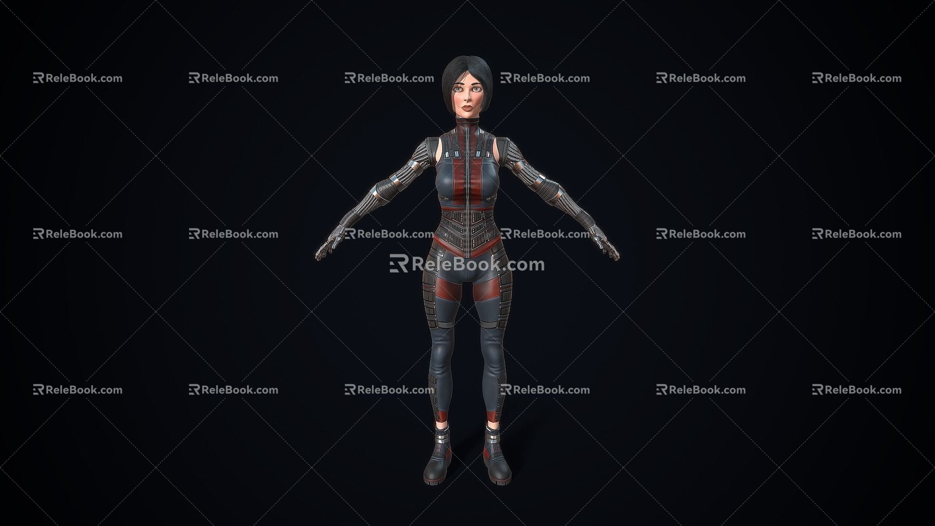 Cartoon Racing Girl Realistic Cartoon Girl Female Woman Racing Suit Sexy Beauty Short Hair Game 3d model