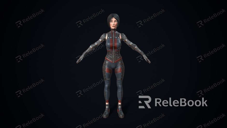 Cartoon Racing Girl Realistic Cartoon Girl Female Woman Racing Suit Sexy Beauty Short Hair Game model