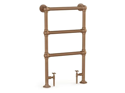 Vintage Brass Bathroom Towel Rack With Multiple Bars Industrial Design 3d model