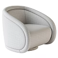 Modern Beige Accent Chair With Plush Textured Fabric And Curved Armrests Wooden Base