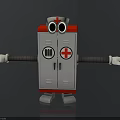 Cartoon First Aid Kit Character With Red Cross Symbol Eyes Gray Red Design And Arms