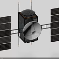 Communication Satellite With Solar Panels Dish Antenna Main Body And Antennas