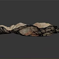 Detailed Pink And White Terrain Model Featuring Mountain Ranges And Valleys 3d model
