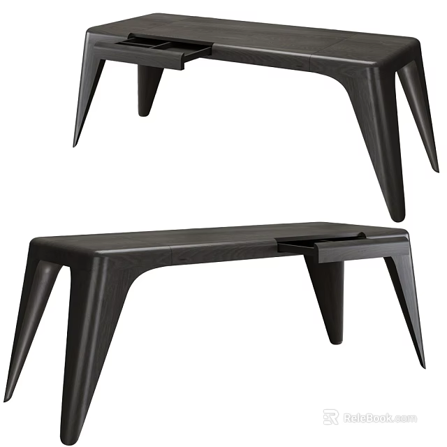 Modern Black Vanity Design With Unique Slender Legs And Smooth Tabletop 3d model 