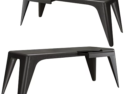 Modern Black Vanity Design With Unique Slender Legs And Smooth Tabletop 3d model