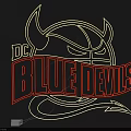 Neon Lighting Combination For DC Blue Devils Logo With Horns And Basketball