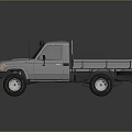 Gray Single Cab Pickup Truck 3D Render With Flatbed And Off Road Design