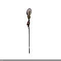 Ornate Decorative Staff With Intricate Carved Top And Long Wooden Shaft