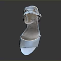 Stylish White High Heel Sandals With Platform Sole And Ankle Strap Design