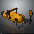 Yellow Portable Weapon Featuring Orange Handle Black Components And Flexible Hose Design 3d model