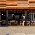 Rustic Restaurant Design Featuring Wooden Facade Outdoor Tables And Chairs