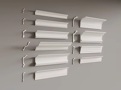 Decorative Gypsum Cornice Collection With Various Designs And Styles For Interior Decoration 3d model