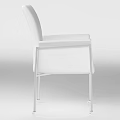 Modern White Armchair With Sleek Metal Frame And Comfortable Contemporary Design