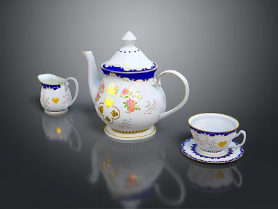 Modern Tea Set Teapot Coffee Cup Tea Cup Enamel Cup 3d model Modern Tea Set Teapot Coffee Cup Tea Cup Enamel Cup 3d model