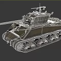 Vintage Military Tank With Long Cannon Turret Tracks Machine Gun And Rustic Olive Finish
