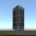 High Rise Modern Residential Building With Glass Stone Exterior And Balconies