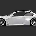 White Sports Car With Wide Body Design Large Rear Spoiler And Alloy Wheels
