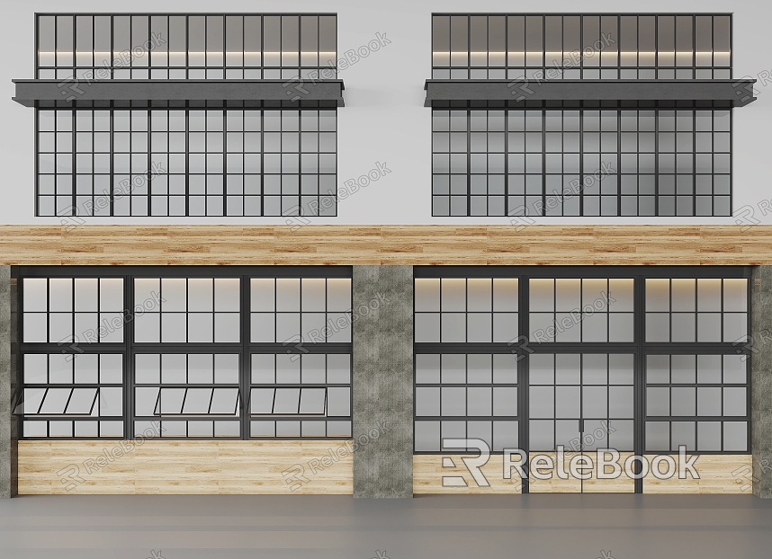 Curtain wall wrought iron glass doors and windows model