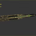 Decorative Metallic Sword With Green Glowing Accents And Intricate Design Patterns