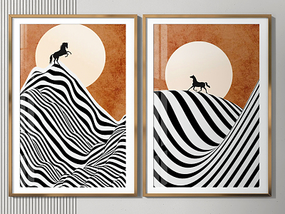 Modern Animal Painting Zebra Hanging Painting model