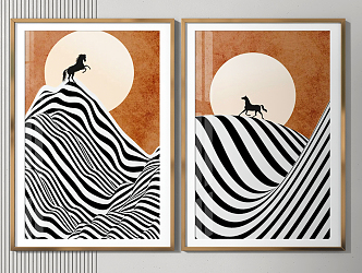 Modern Animal Painting Zebra Hanging Painting 3d model