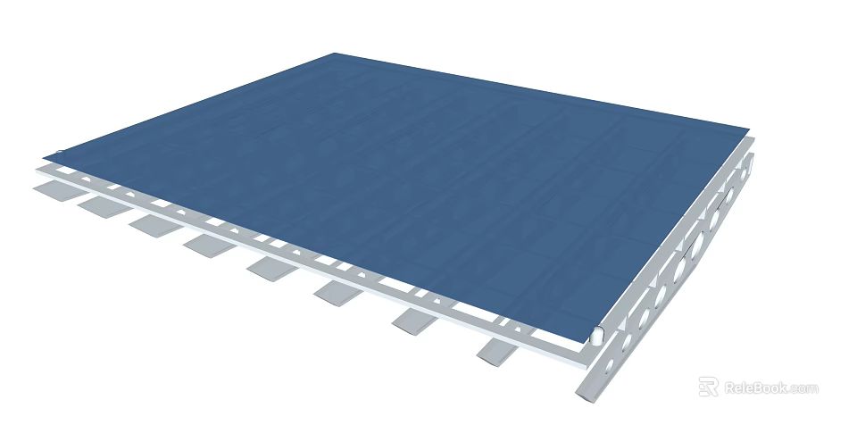 Modern Blue Building Floor Panel With White Support Structure And Modular Design 3d model