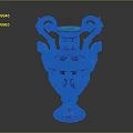 Traditional Decorative Vase With Intricate Dragon Handles And Colorful Ornate Patterns