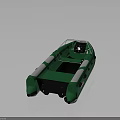 Green Rigid Inflatable Boat With Seats And Cockpit For Water Transport