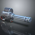 Multiple Barrel Rotating Machine Gun With Metal Body And Motor Driven Mechanism