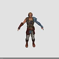 3D Fantasy Warrior Character With Creature Inspired Armor And Detailed Costume
