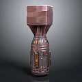 Industrial Metallic Device With Square Top Cylindrical Body And Control Panel Indicators
