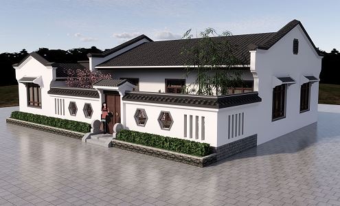 New Chinese Style Folk House Rural Folk House 3d model