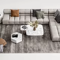 Modern sofa coffee table combination 3d model