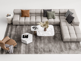 Modern sofa coffee table combination 3d model