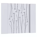 White TV Background Wall with Embossed Flower Patterns and Modern Design