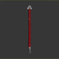 Metal Crowbar Tool With Red Handle Curved Head And Sharp Tip
