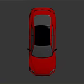 Red Sports Coupe Car With Black Roof And Sleek Black Rims
