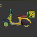 Yellow Scooter With Rear Delivery Box Black Seat And Compact Design