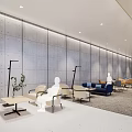 Modern Interior Sofa And Coffee Table Set With Gray Walls Light Floor And Floor Lamps