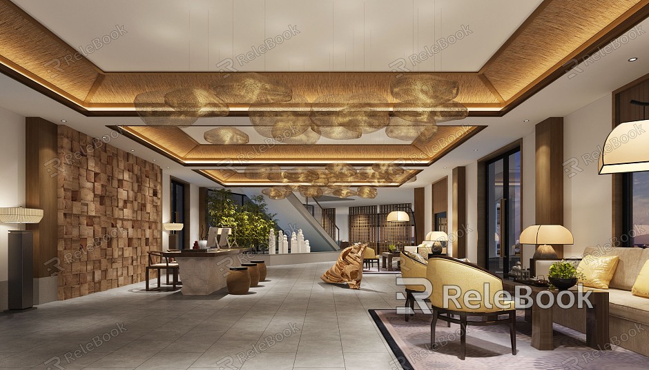 New Chinese Hall Hotel Lobby model