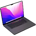 Apple Laptop With Vibrant Screen Display Open And Closed Sleek Design 3d model