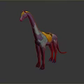 Colorful Fantasy Character Design Featuring Giraffe Like Creature With Vibrant Purple Blue And Orange Hues