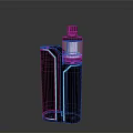Sleek Black Vaping Device With Blue LED Light And Transparent Atomizer Tank