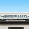 Modern Nanchong North Railway Station Building With Large Roof Glass Curtain Walls And Entrance Area