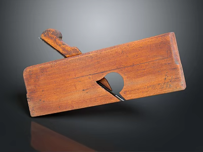 Traditional Wooden Hand Plane Hardware Tool For Woodworking With Metal Blade 3d model